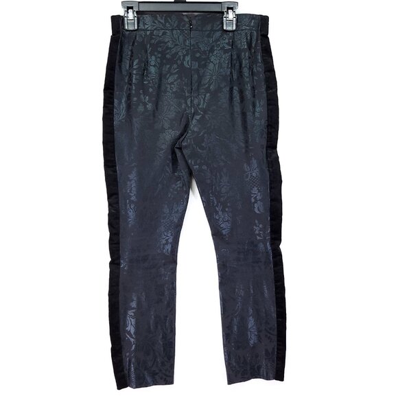 Anthropologie Jacquard Pants Size 0 The Essential Foil-Printed Tuxedo Trousers - Picture 3 of 15